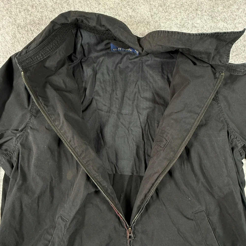 Polo Ralph Lauren Harrington Jacket Mens XL Black Red Pony Zip Up Cotton Coat